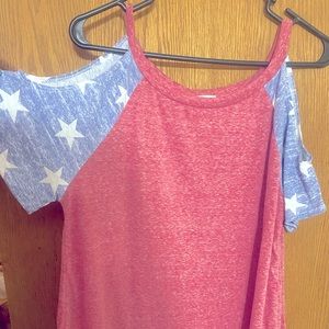 Medium Cold Shoulder USA Top